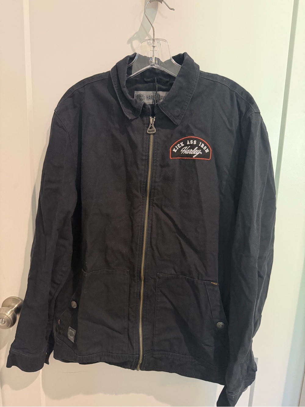 Harley Davidson Bat out of Hell Jacket Kick Ass Iron Black Zip Up Small